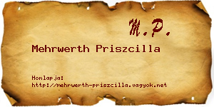Mehrwerth Priszcilla névjegykártya